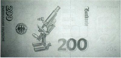 Рис. 51. А так выглядит картина поглощения в ИК-диапазоне на банкноте 200 марок Германии.